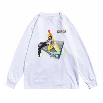 英國搖滾Suede山羊皮樂隊專輯封面印花個性T恤長袖街頭寬松男女潮