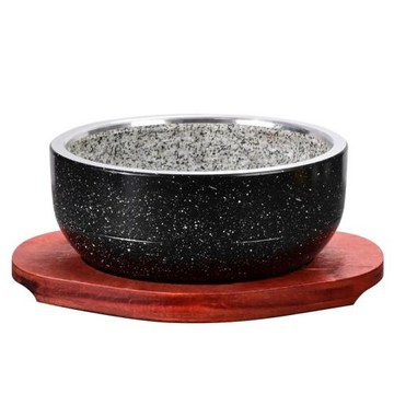 天然石碗石鍋燒烤料理專用石板酒店淺烤盤石碗耐高溫石鍋拌飯砂鍋