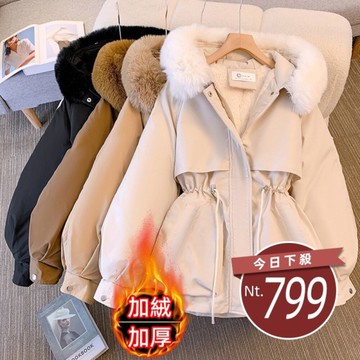 【台灣發貨】韓版大毛領連帽外套 外套 防曬外套 女裝 上衣 衣服【J413】