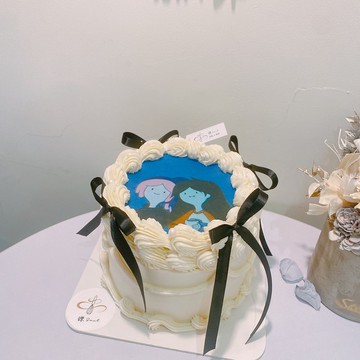 燃燒蛋糕 黑色緞帶 客製化蛋糕 生日蛋糕 客製化 鑠甜點 紀念日