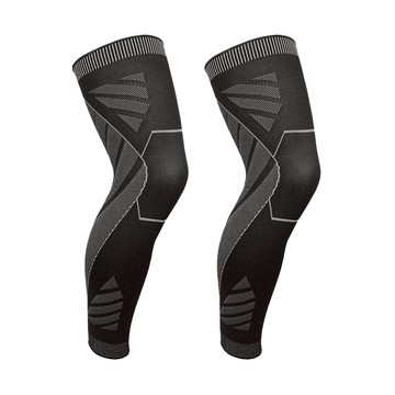 AOLIKES 奧力克斯 彈力編織長筒護腿 加長款 矽膠防滑 男女通用  L  黑色  2個