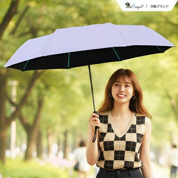 【雙龍牌】TWINS冰風雙骨自動開收傘防風輕量版防曬自動雨傘B6580L_薰衣紫