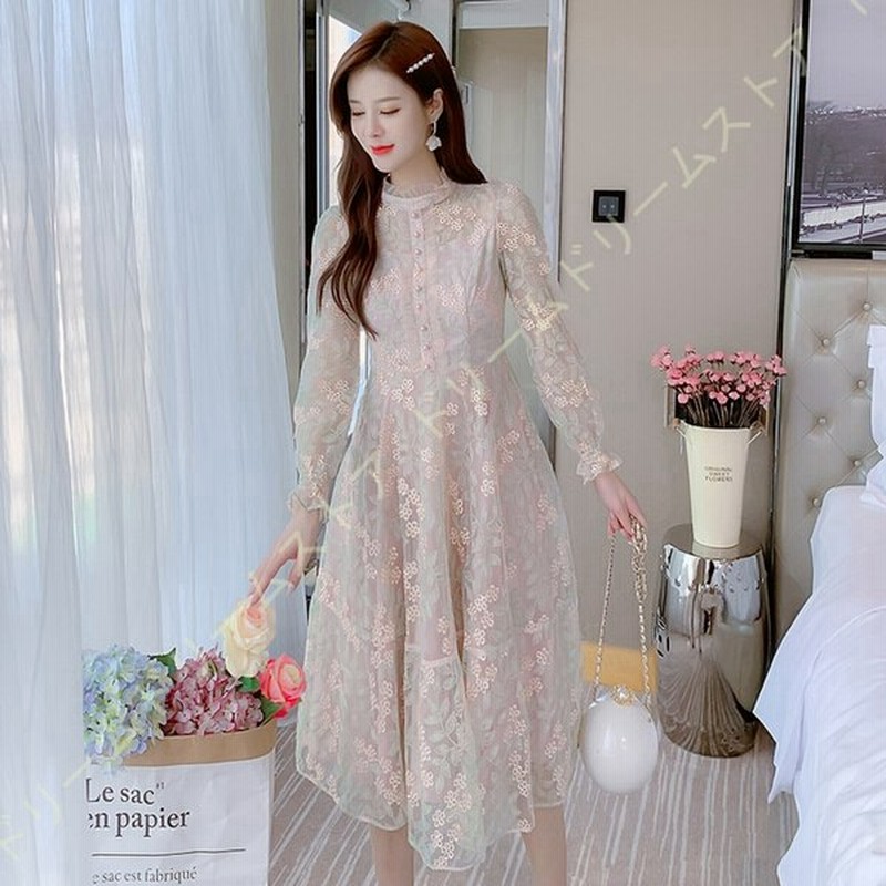 ワンピース レディース 長袖 膝丈 白 総 レース クルーネック シースルー ロング丈 クラブ パーティ ドレス フリル 透け感 フォーマル 結婚式 お呼ばれ 刺繍 通販 Lineポイント最大0 5 Get Lineショッピング