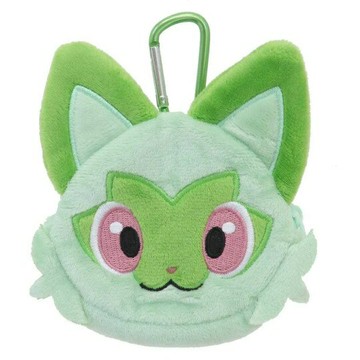【震撼精品百貨】神奇寶貝_Pokemon~ 寶可夢 大臉款扣環絨毛零錢包-新葉貓*17279
