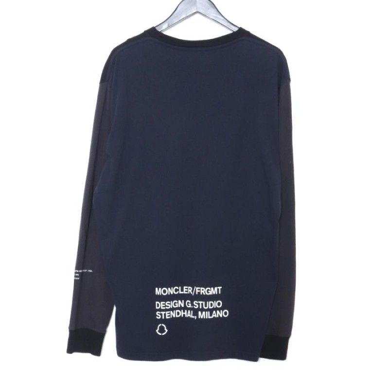 MONCLER GENIUS × FRAGMENT L/S TEE ブラック × ネイビー Lサイズ