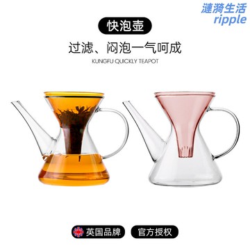 【功夫快泡】玻璃泡茶壺 快客杯 茶水分離壺 茶具套裝 茶壺 耐高溫玻璃 一鍵過濾 家用辦公 便攜旅行