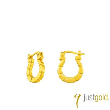 【Just Gold 鎮金店】金緻馬銜 黃金耳環