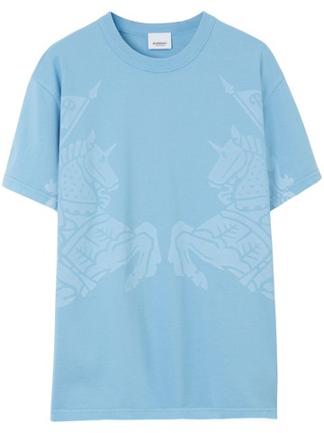 Burberry - short-sleeve cotton T-shirt - women - Cotton/Cotton/Elastane - XXXS - Blue
