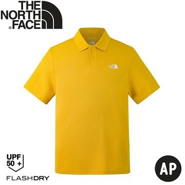 【The North Face 男 快乾排汗短袖POLO衫AP《薑黃》】7WD2/登山/短T/排汗衫/抗UV