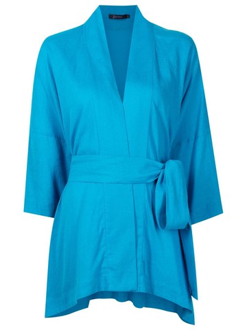 Lenny Niemeyer - tied-waist draped jacket - women - Cotton - One Size - Blue