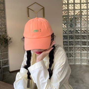 元氣學院風女超好看西柚橘色帽子