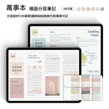 電子手帳｜2026萬事分區筆記極簡橫版GoodnotesNotability模板