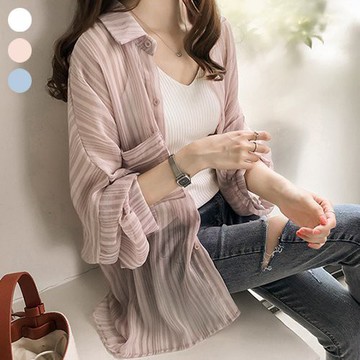 GOFO 襯衫 韓版優質 性感寬鬆蝙蝠袖遮肉 微透雪紡襯衫 防曬襯衫 女生襯衫 女生衣著 薄襯衫 防曬襯衫 女裝