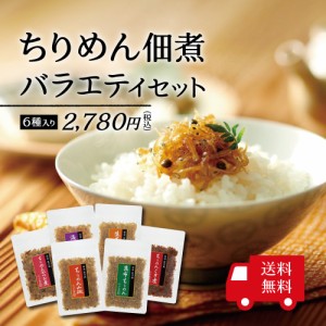 ちりめん佃煮 バラエティセット ６種入り　ちりめん山椒 生姜ちりめん くぎ煮 食べ比べ 送料無料 お米