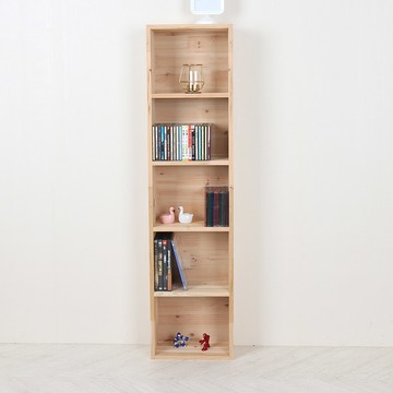 雪松木多功能纖薄書架  原木色  30 x 15.3 x 120cm  5層