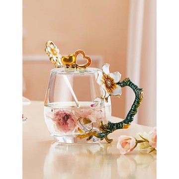 諾詩曼小清新透明玻璃杯女生漂亮水杯女實用教師節禮物送女老師