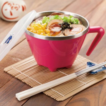 台箸【KUAI ZHU】台箸創意隔熱杯碗620cc(桃紅) 桃紅色