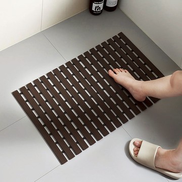 折疊式PVC浴室防滑排水墊/止滑墊(67x43cm)-多色可選 灰
