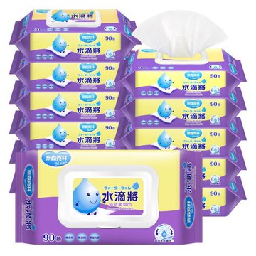奈森克林 水滴將純水柔濕巾90抽加蓋x12包