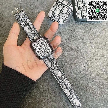 【卓越優選館】大牌迪奧 Apple Watch錶帶 復古時尚 高端大方 真皮皮革 適用iwatch SE 6 5 4 3 手錶配件