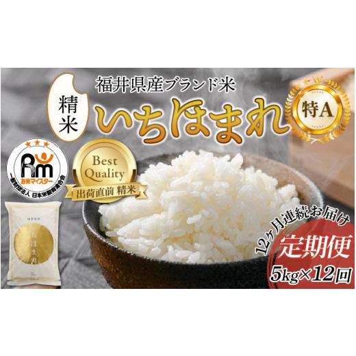 ふるさと納税 福井県 あわら市 定期便12回 いちほまれ 精米 5kg×12回（計60kg）《お米マイスターが発送直前に精米！》 ／ 福井県産 ブランド米 …