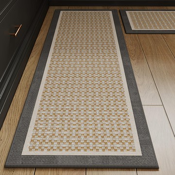 Mini嚴選 澳德絨長條吸水踏墊 CN0451-A  45 x 120cm  幾何灰