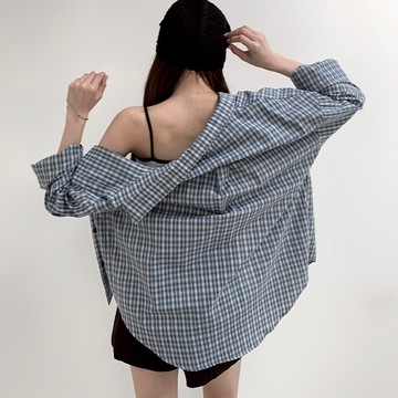 【Aa.chic熱賣商品】秋季慵懶排釦格紋襯衫(單一色).女裝/翻領/襯衫/格紋/復古/慵懶/百搭【C258193】