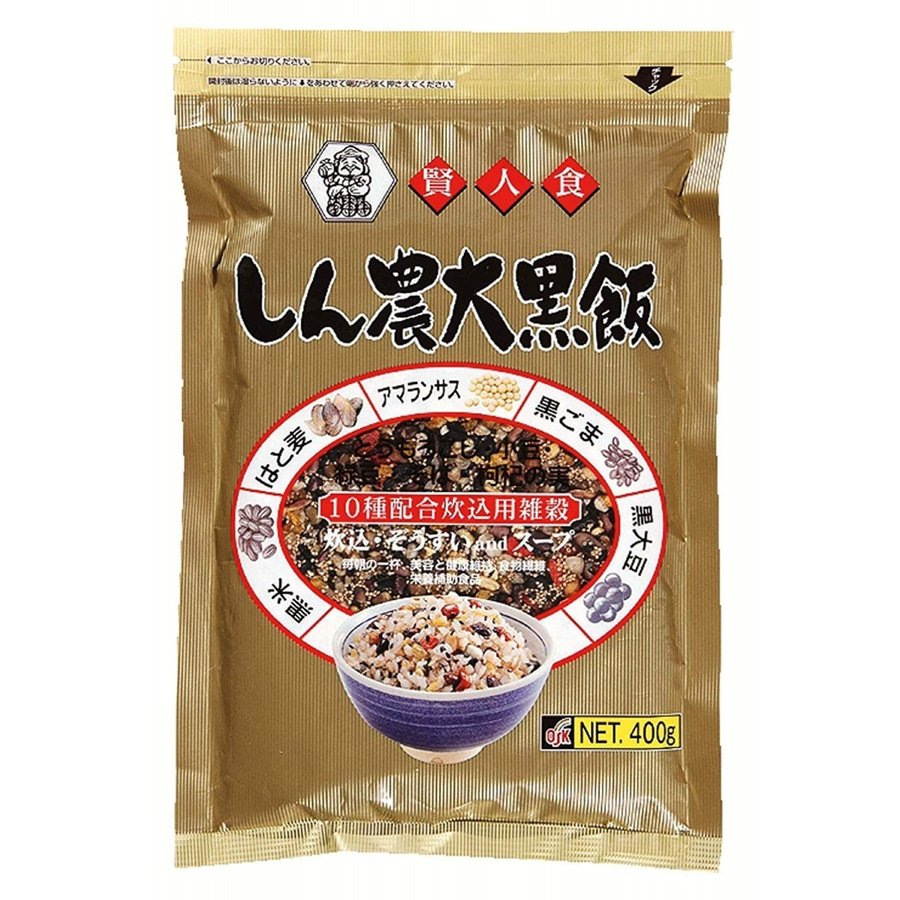 小谷穀粉 10種配合 しん農大黒飯 400g