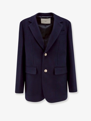 Classic wool blazer with gold metal buttons - DUNST - gender_Woman