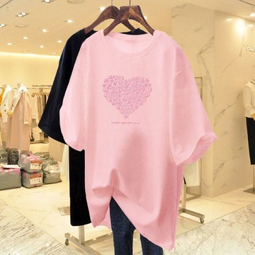 多色短袖  女生上衣 夏季女裝 純棉短袖 夏天上衣 大尺碼女裝 日系上衣 可愛短袖 印花短袖 100kg 韓系短袖