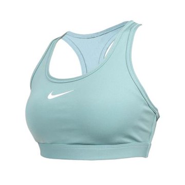 NIKE 女中度支撐運動內衣-DRI FIT 韻律 瑜珈 運動背心 BRA DX6822-017 綠白