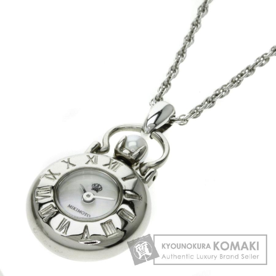 MIKIMOTO 銀製 ペンダントウォッチ MIKIMOTO ミキモト ペンダントウォッチ 時計 パール 真珠