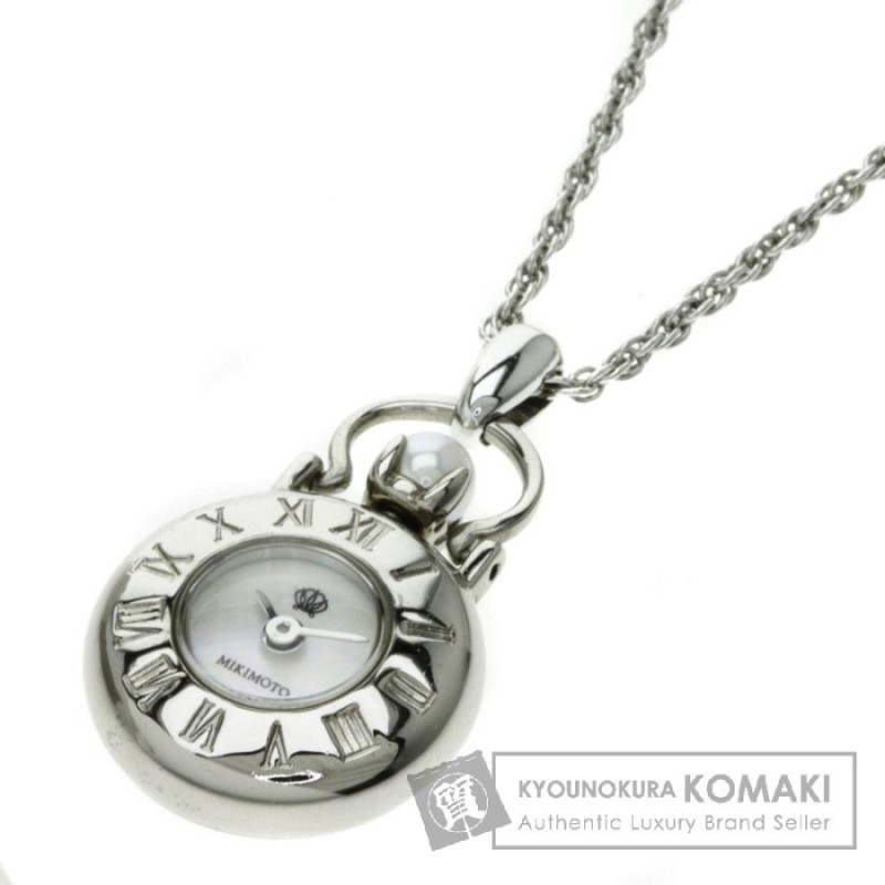 MIKIMOTO ミキモト ペンダントウォッチ 時計 パール 真珠 ネックレス シルバー レディース 中古 | LINEショッピング