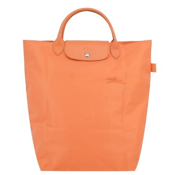 LONGCHAMP LE PLIAGE GREEN系列刺繡手提包(中/橙)10168-919-P54
