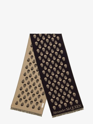 Wool scarf with skull motif - ALEXANDER MCQUEEN - gender_Man