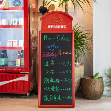 秀艾迪鐵藝立式小黑板商用展示板掛墻落地廣告牌 立牌 落地式可擦寫ws9041