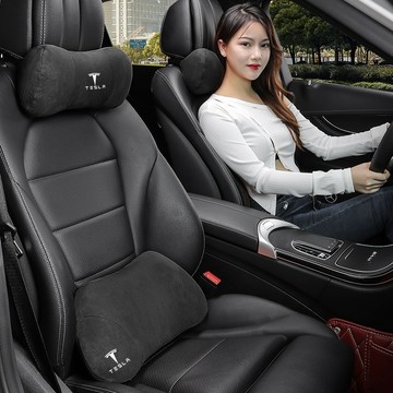 現貨🔥Tesla特斯拉車用護頸枕TESLA model3 modelY modeS 車用記憶棉頭枕 汽車腰枕腰靠 車護頸