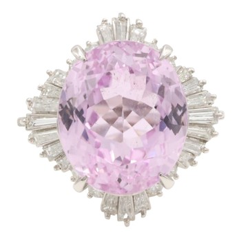 JEWELRY 無品牌珠寶 PT900鉑金 粉色寶石 戒指 【二手名牌BRAND OFF】