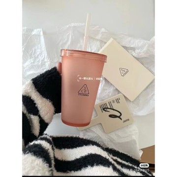 3CE鏡子周邊粉色藍綠磨砂冷水杯650ml銀色黑色宇宙限定小號化妝鏡