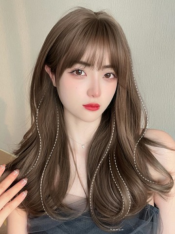 假發女全頭套式2021年時尚新款整頂卷發套中長發鎖骨發型日常自然