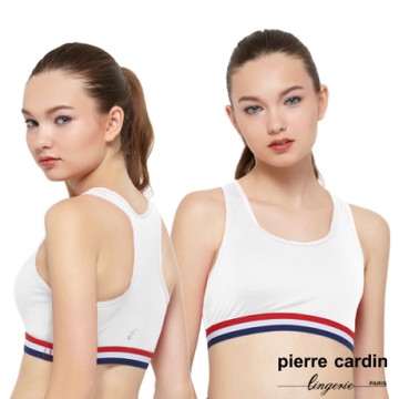 皮爾卡登_極簡時尚挖背無鋼圈運動內衣-單件(WHT-白)