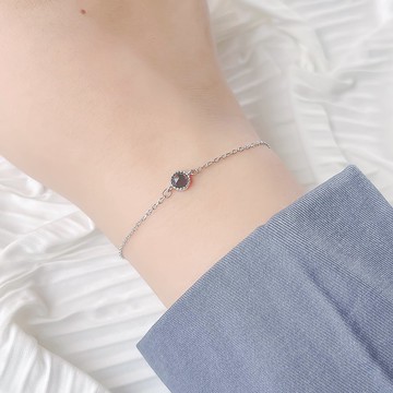 茶晶925純銀杯子蛋糕手鍊