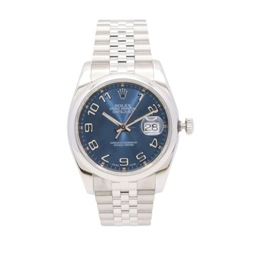 ROLEX 勞力士 DateJust 36 腕錶 藍色錶盤 不鏽鋼 116200 【二手名牌BRAND OFF】
