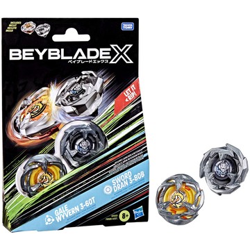 BEYBLADE X 美國正版 GALE WYVERN 3-60T & SWORD DRAN 3-80B 戰鬥陀螺 套組