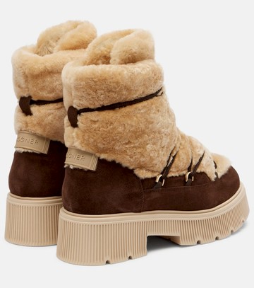 Bogner Turin shearling and suede ankle boots