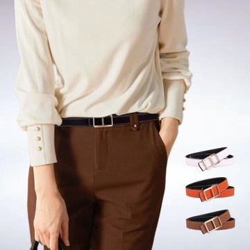 【A&R】簡約通勤百搭雙面二色用真皮皮帶(時尚 優雅 耐用 百搭腰帶)