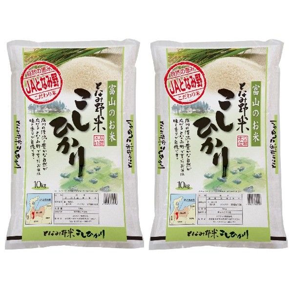 米 お米 白米 20kg コシヒカリ 富山県産 となみ野米 令和5年産 10kg×2袋 送料無料