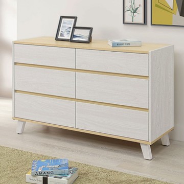 文創集 弗格4尺六抽斗櫃/收納櫃-120x40x75cm免組