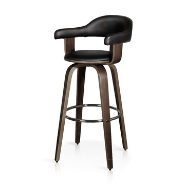 【C'est Chic】Pablo帕布洛-高吧台椅(皮質)-胡桃木紋