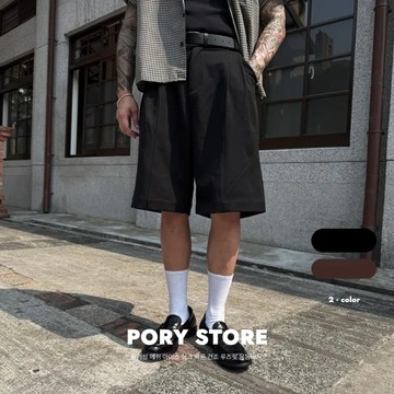 【PORY STORE】 獨家！挺版❗️韓系垂墜七分西裝褲 舒適 透氣 百搭 實拍 穿搭 男生短褲 西裝 休閒 西裝短褲